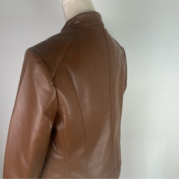 NWT Cole Haan Signature Fitted Racer Moto Jacket, Large, Hazel - Picture 9 of 16